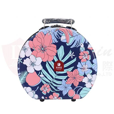 歐原形象-印花造型圓形禮盒手提箱OEM ODM客製禮贈品